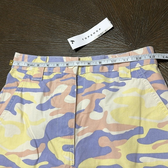 NWT‎ Topshop Pastel Camo High Waist Wide Leg Jeans, US 4 - Picture 14 of 16